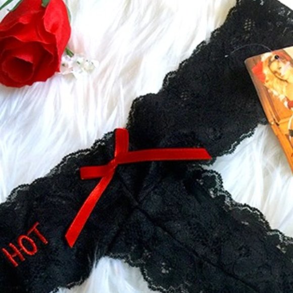 NWT HOT Embroidered Eyelet Lace Low-V Thong - Picture 3 of 4